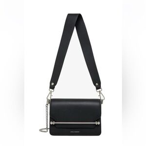 Strathberry East/West Mini Multi-Strap - Black with Silver Hardware